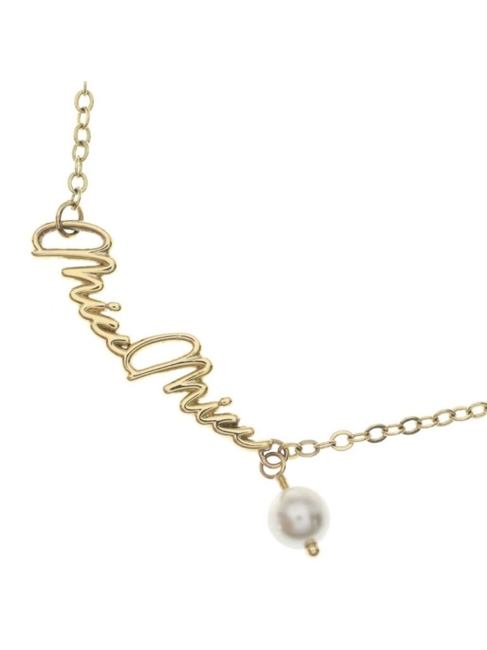 Miu Miu Logo Pearl Bracelet Gold